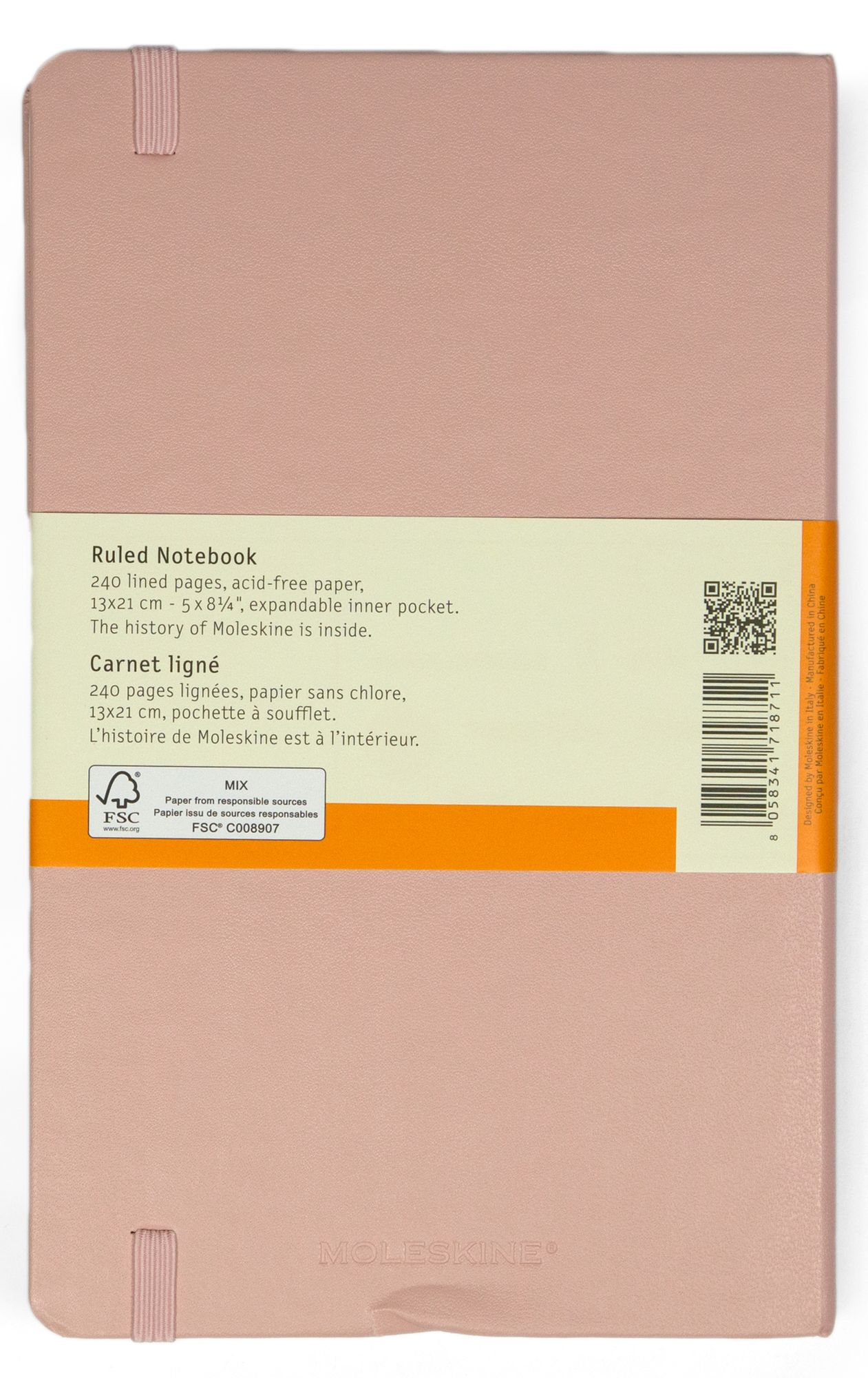 Moleskine Classic Notebook. Hard Cover. Old Rose. Large with Ruled pages - Image 2