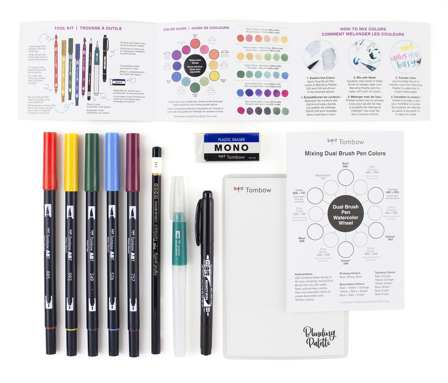 Tombow Watercolor Set Complete Kit with Dual Brush Pens. Water Brush. and Accessories - Image 3