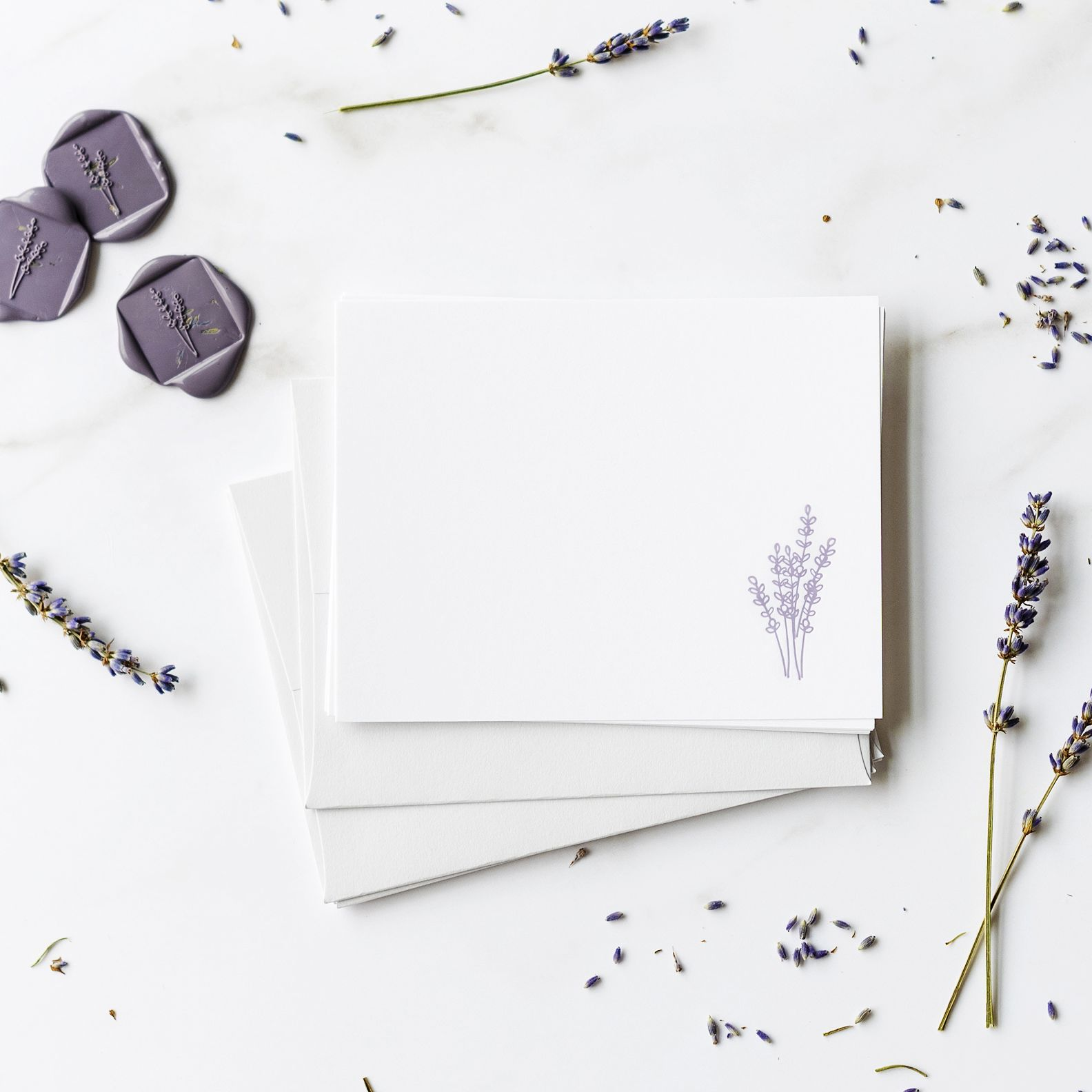 Correspondence Lavender Flat Wax Seal Stationery Set - Image 2
