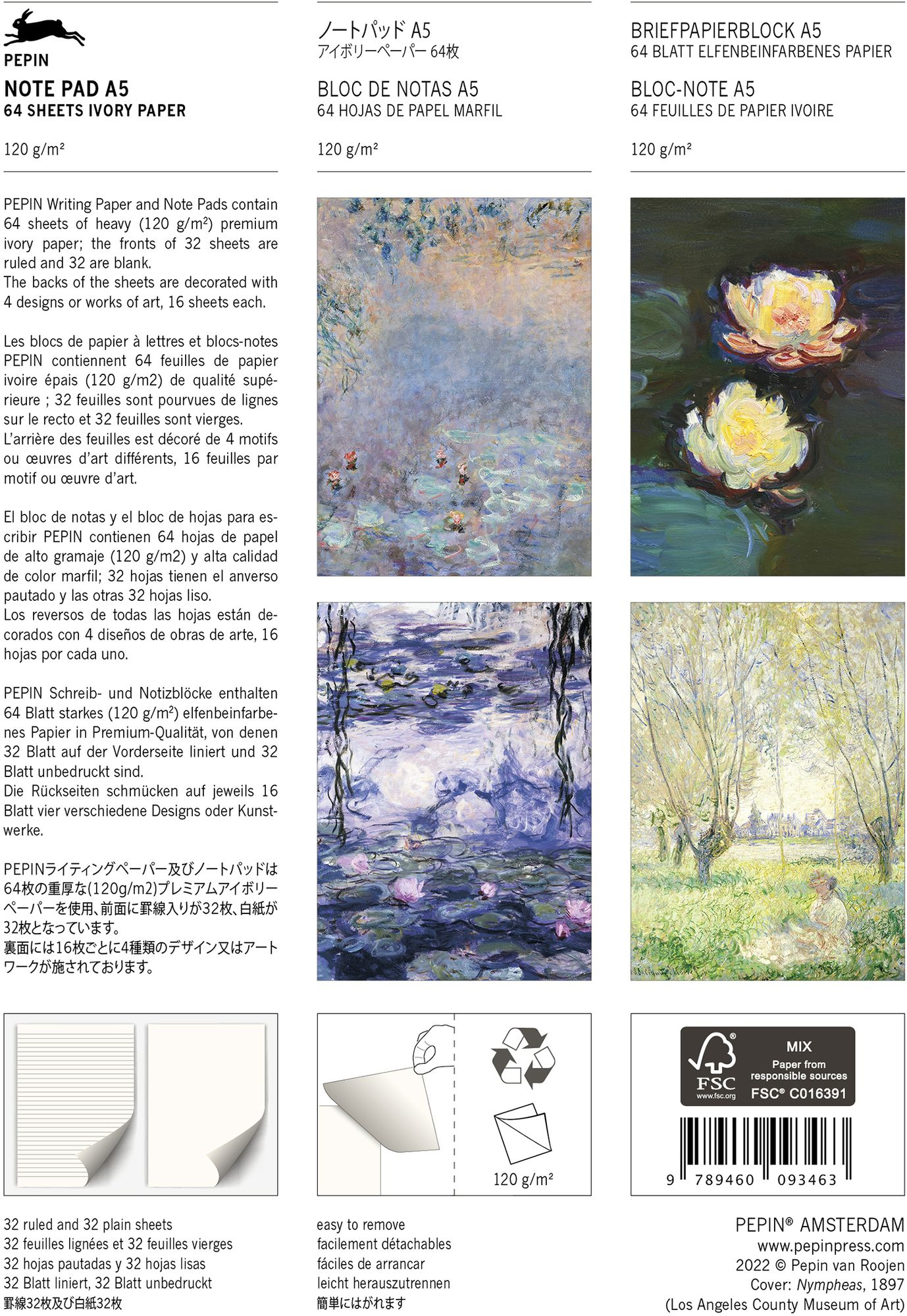 Claude Monet A5 Note Pad - Image 2