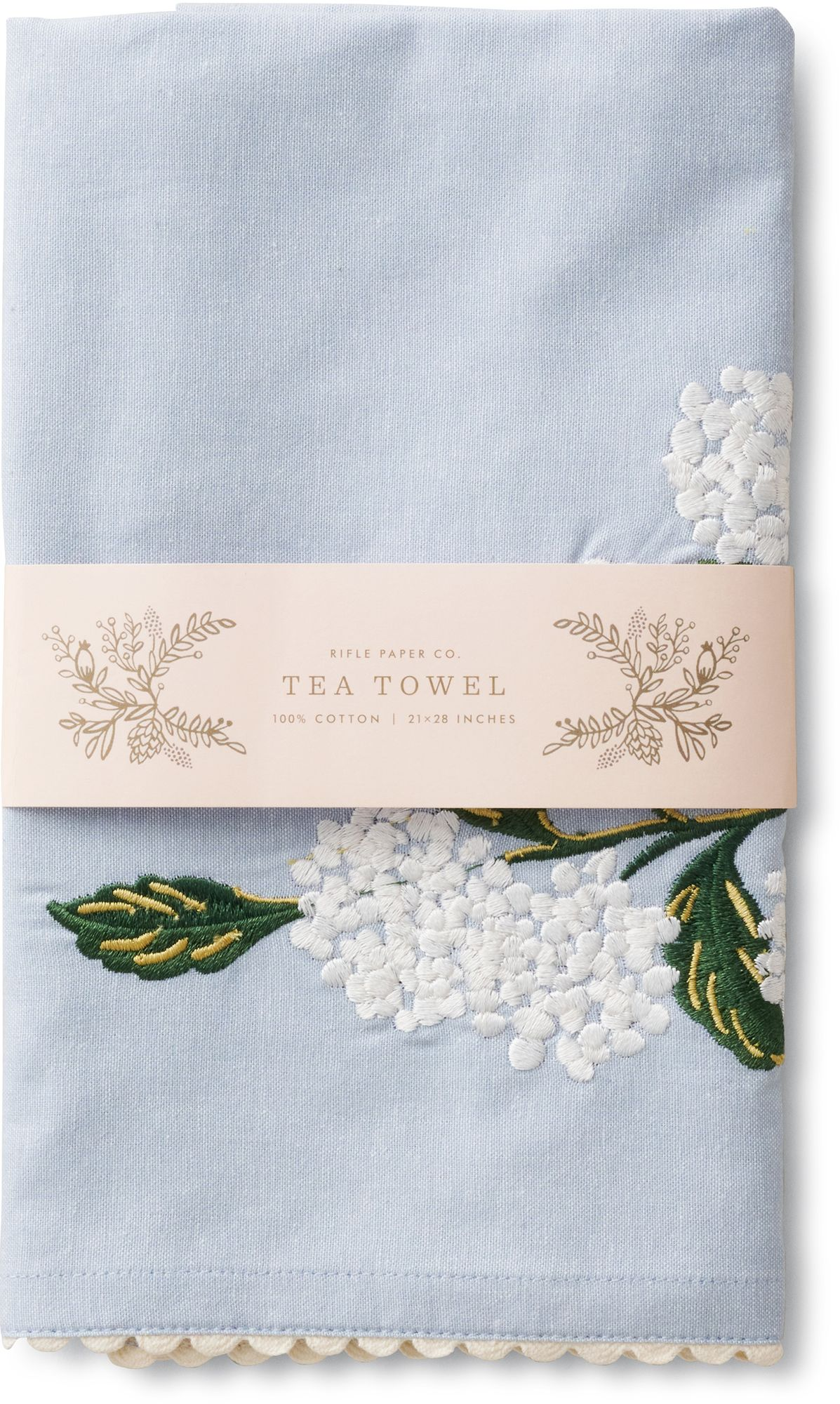Hydrangea Embroidered Tea Towel - Image 2