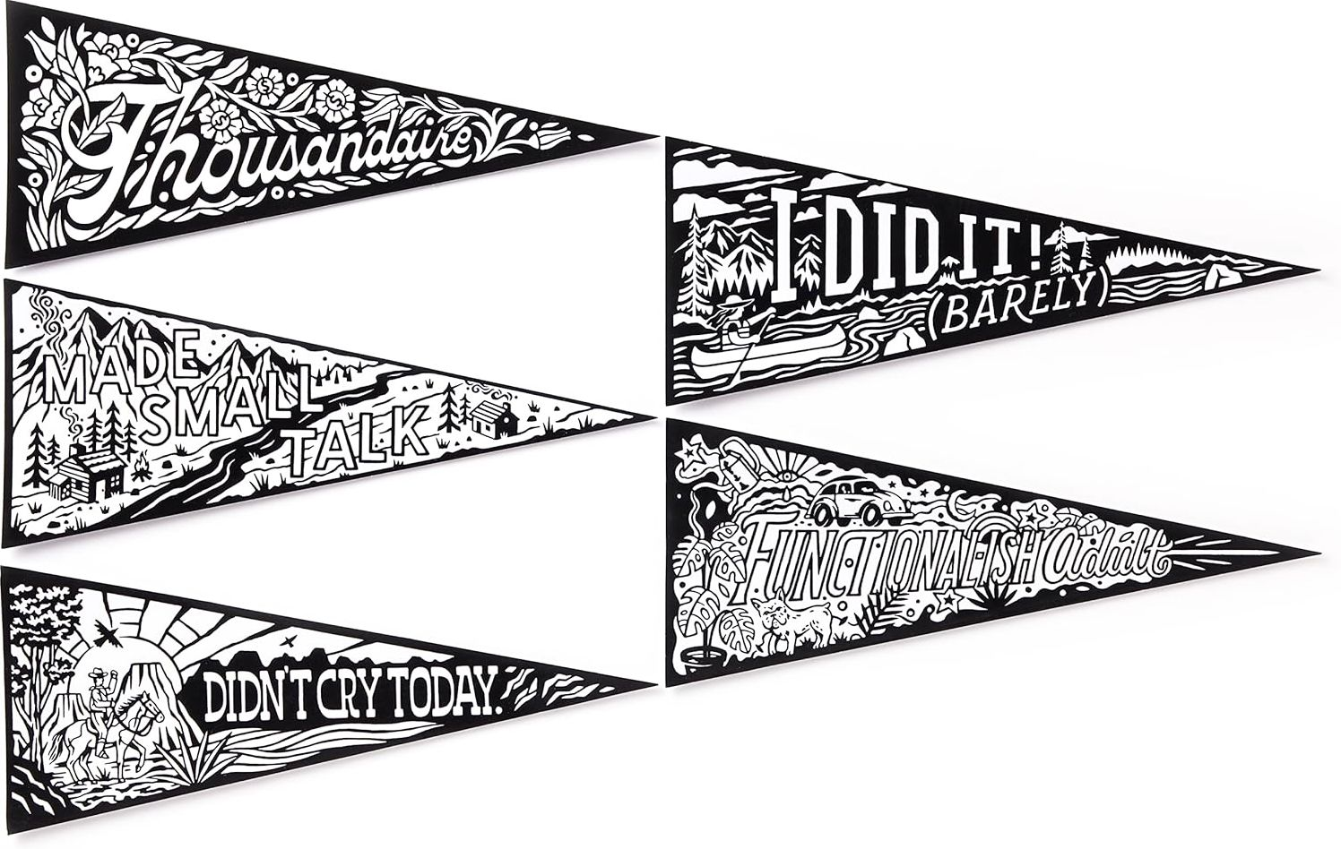 Small Victories Magic Velvet Pennant Coloring Set - Image 2