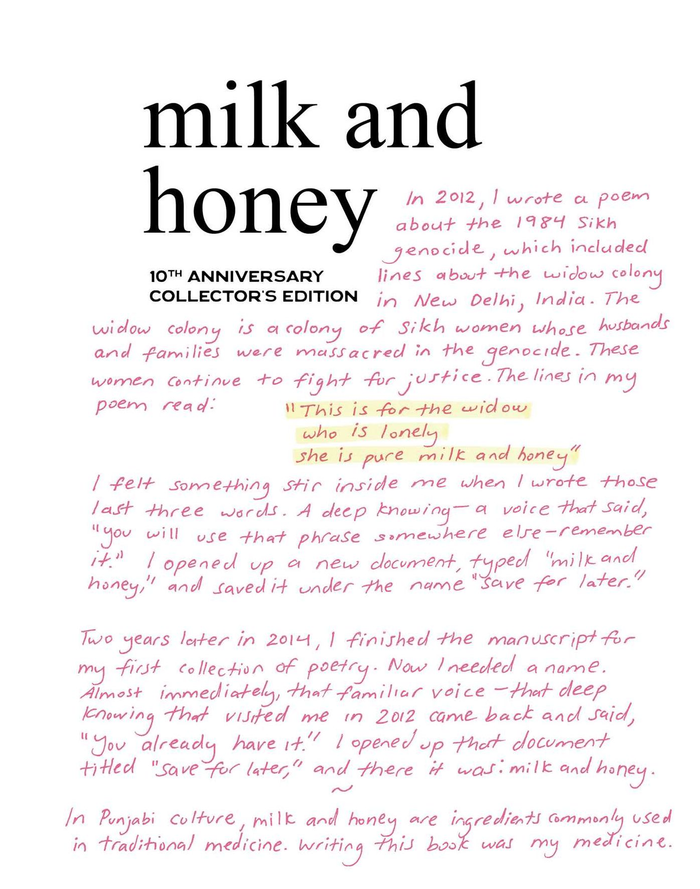 Milk and Honey: 10th Anniversary Collector's Edition - Image 3