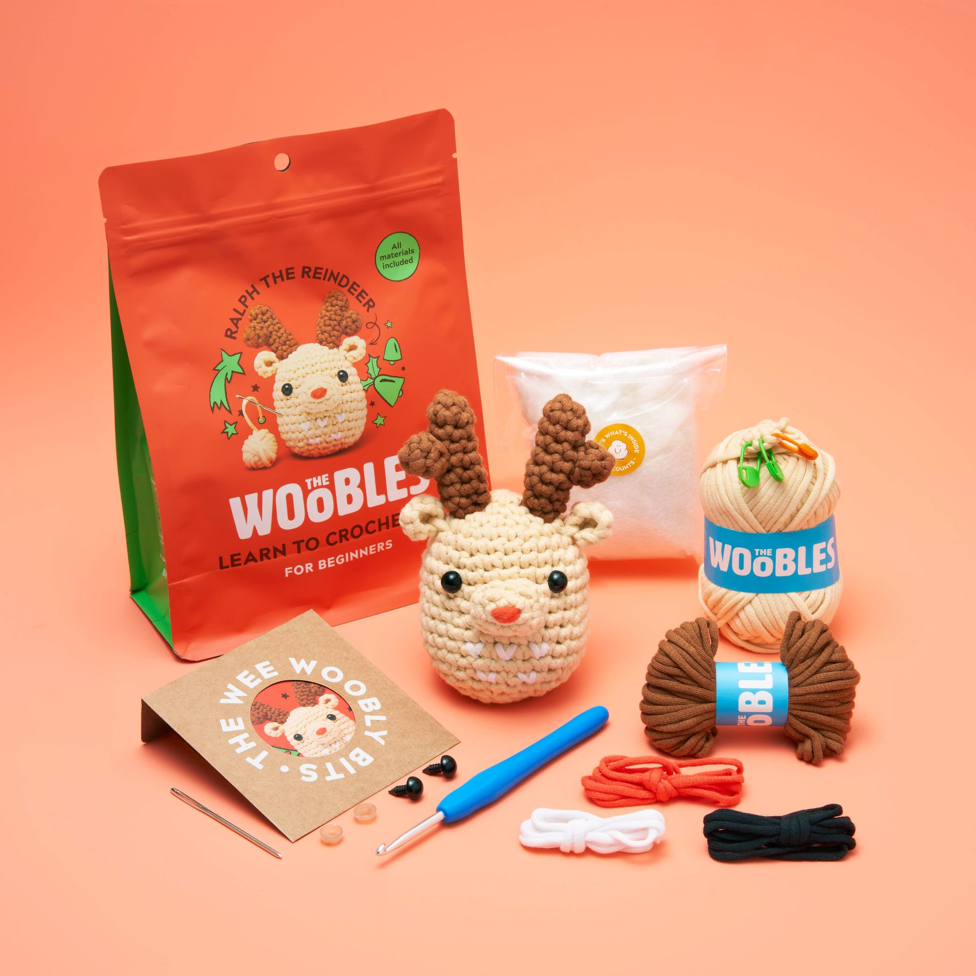 Ralph the Reindeer. The Woobles Beginner Crochet Kit - Image 5