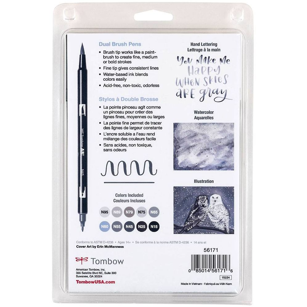 Grayscale Dual Brush Pens - Image 3