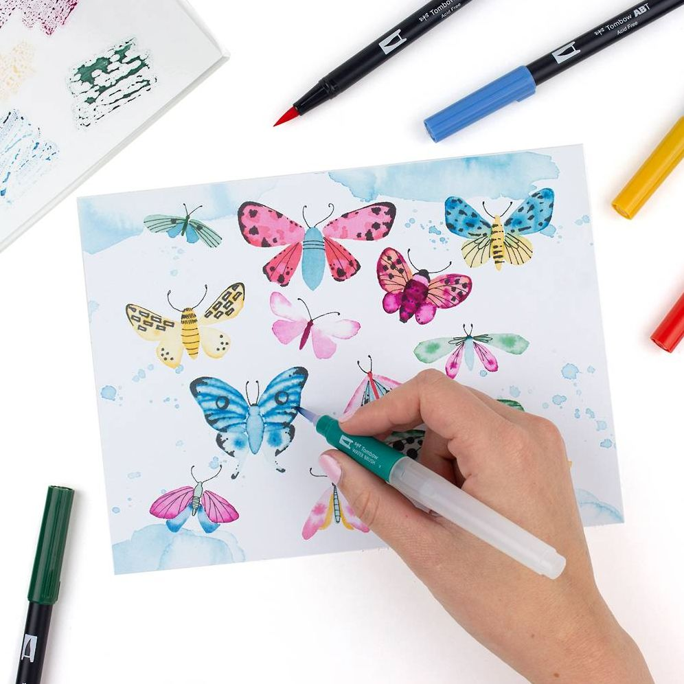 Tombow Watercolor Set Complete Kit with Dual Brush Pens. Water Brush. and Accessories - Image 8