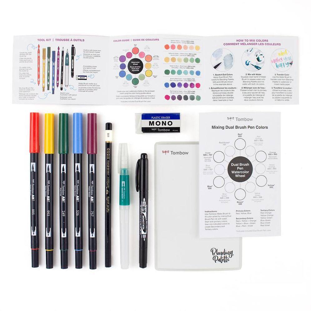 Tombow Watercolor Set Complete Kit with Dual Brush Pens. Water Brush. and Accessories - Image 10