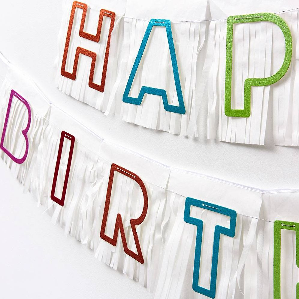 Birthday Glitter Fringe Banner - Image 2