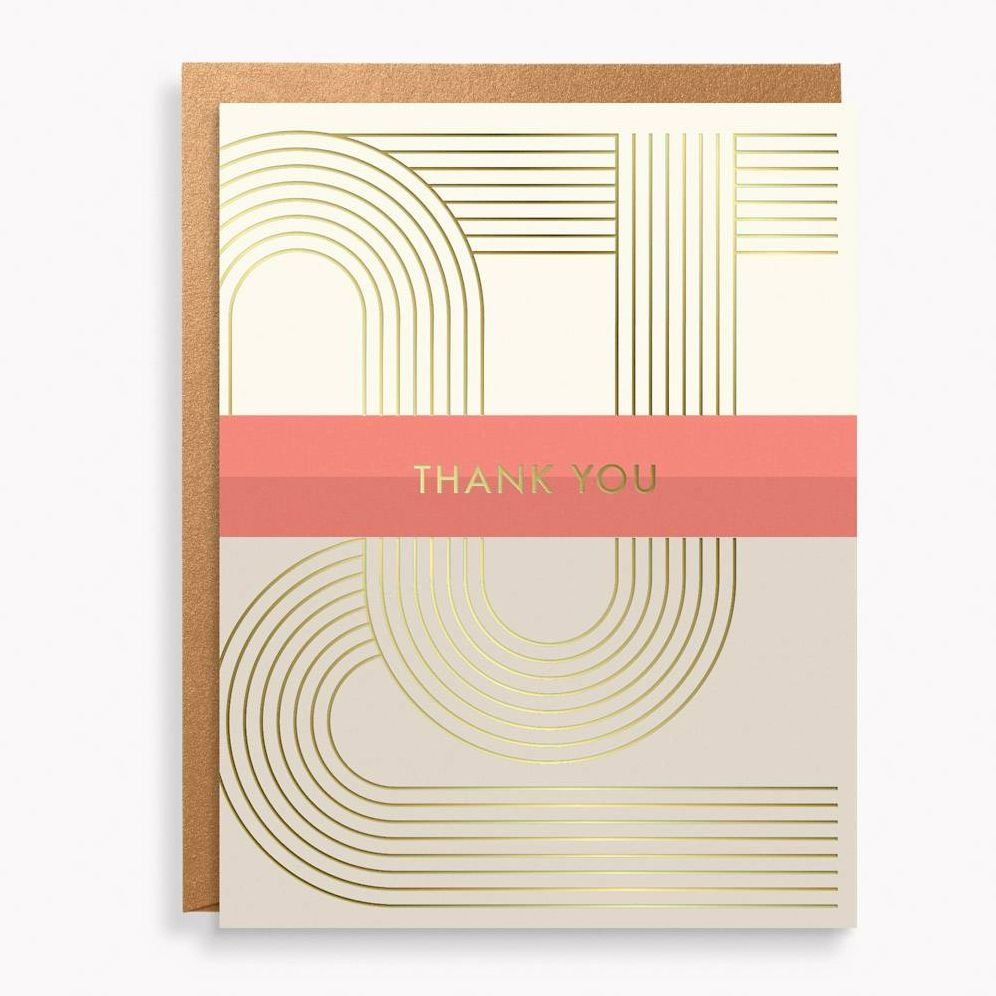 Modern Foil Stripe Thank You Stationery Set - Image 2