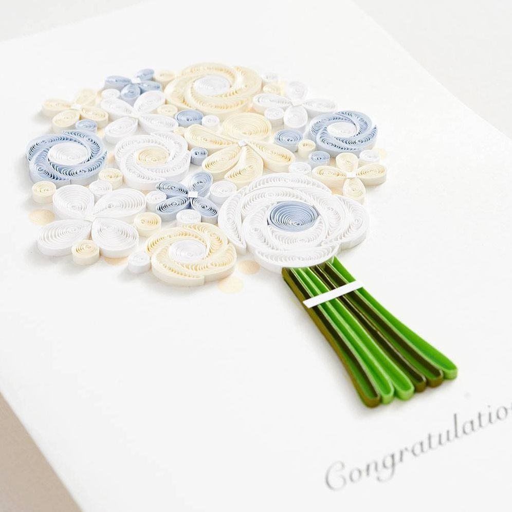 Quilling Bouquet Wedding Card - Image 2