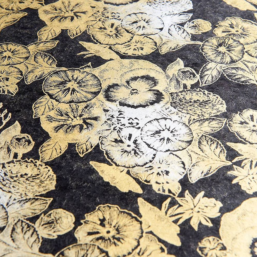 Pansies on Black Handmade Paper - Image 2
