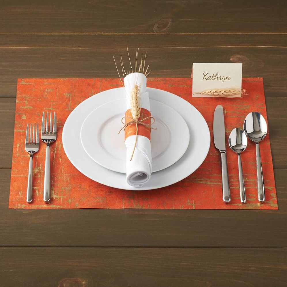 Gold Brushstroke on Bright Orange Handmade Paper - Image 2