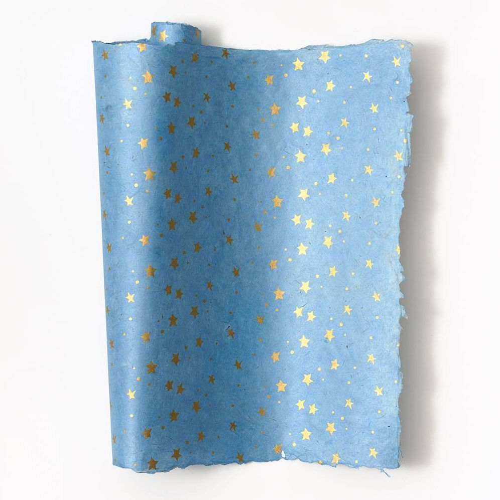 Starry Sky On Light Blue Handmade Paper - Image 2