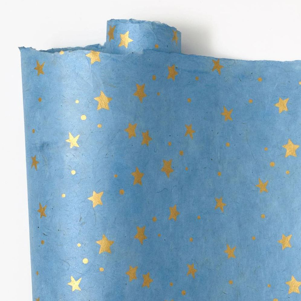Starry Sky On Light Blue Handmade Paper - Image 3