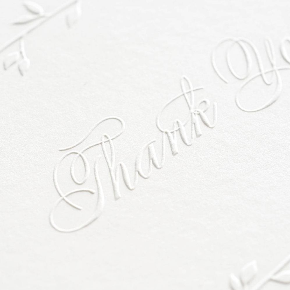 Embossed Leaf Thank You Cards - Image 3
