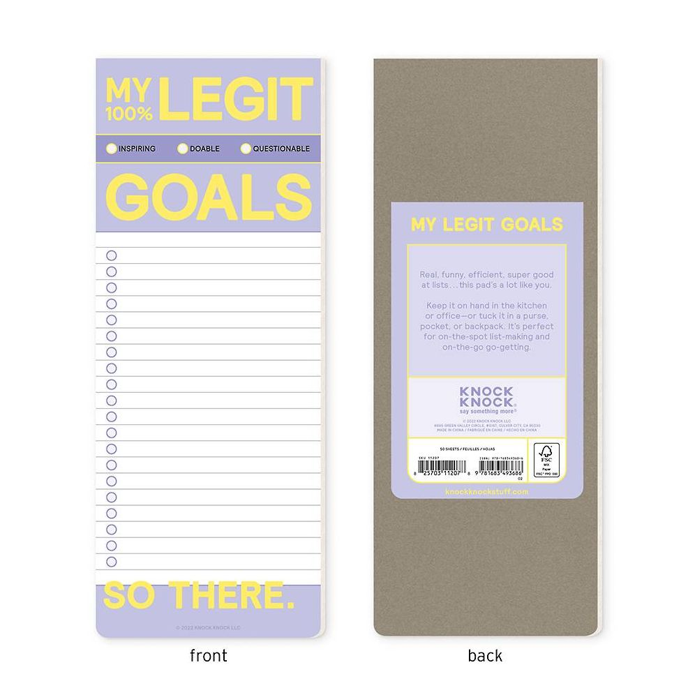 My Legit Goals Make-a-List Pad - Image 4