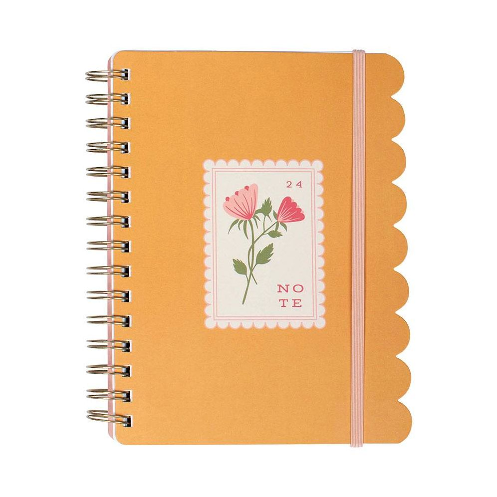 Scallop Stamp Mustard Spiral Diecut Journal - Image 3