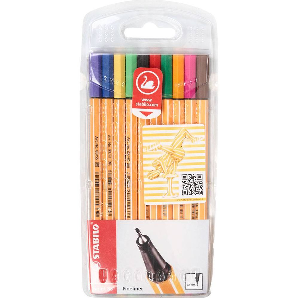 STABILO point 88 Pen Wallet Set. 10-Color