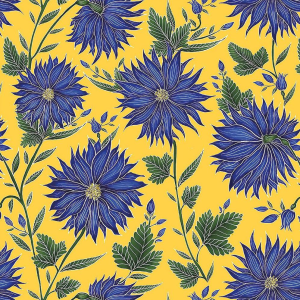 Royal Blue Dahlia Flat Wrap