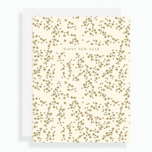 Gold Foil Stars New Year Card Set