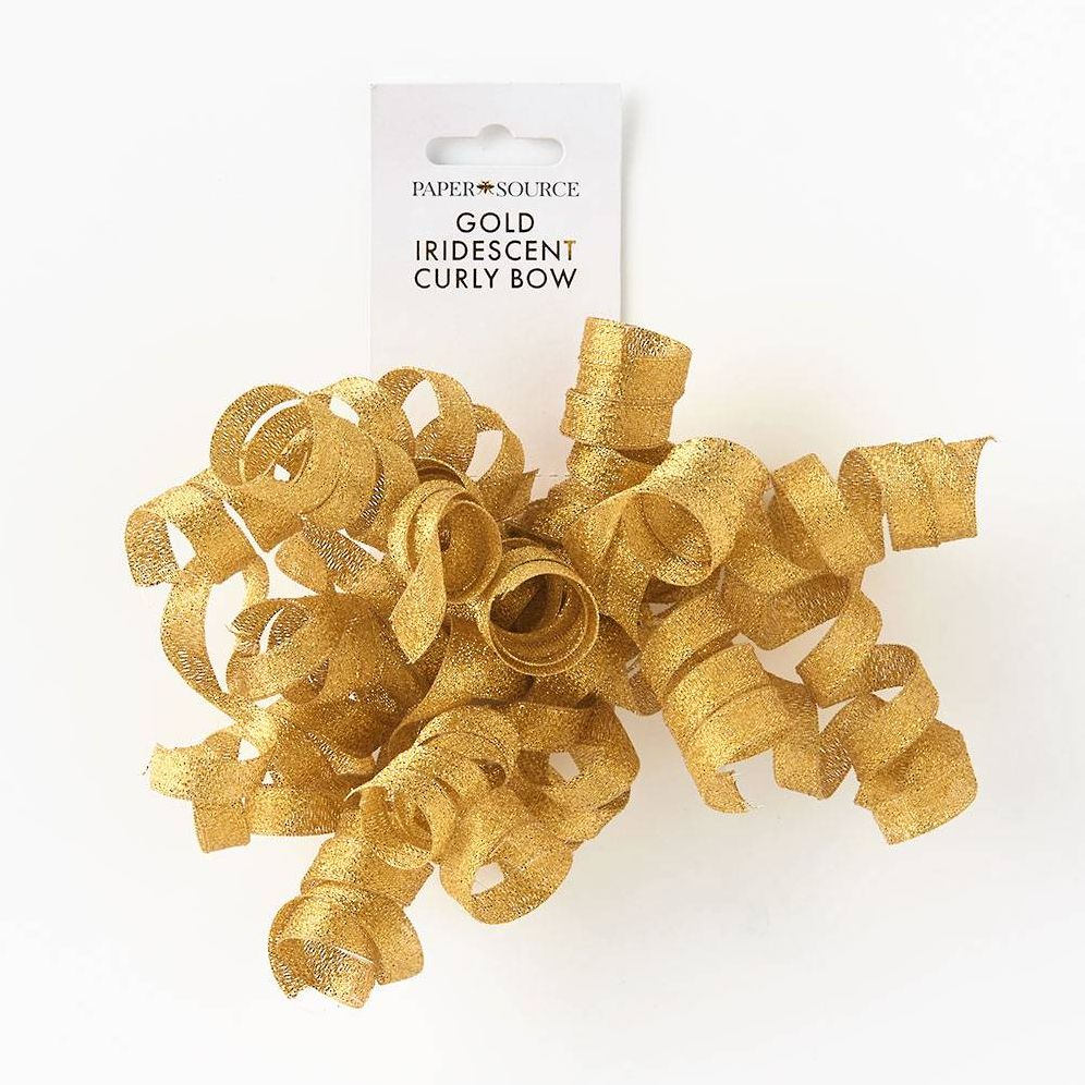 Gold Iridescent Curly Bow