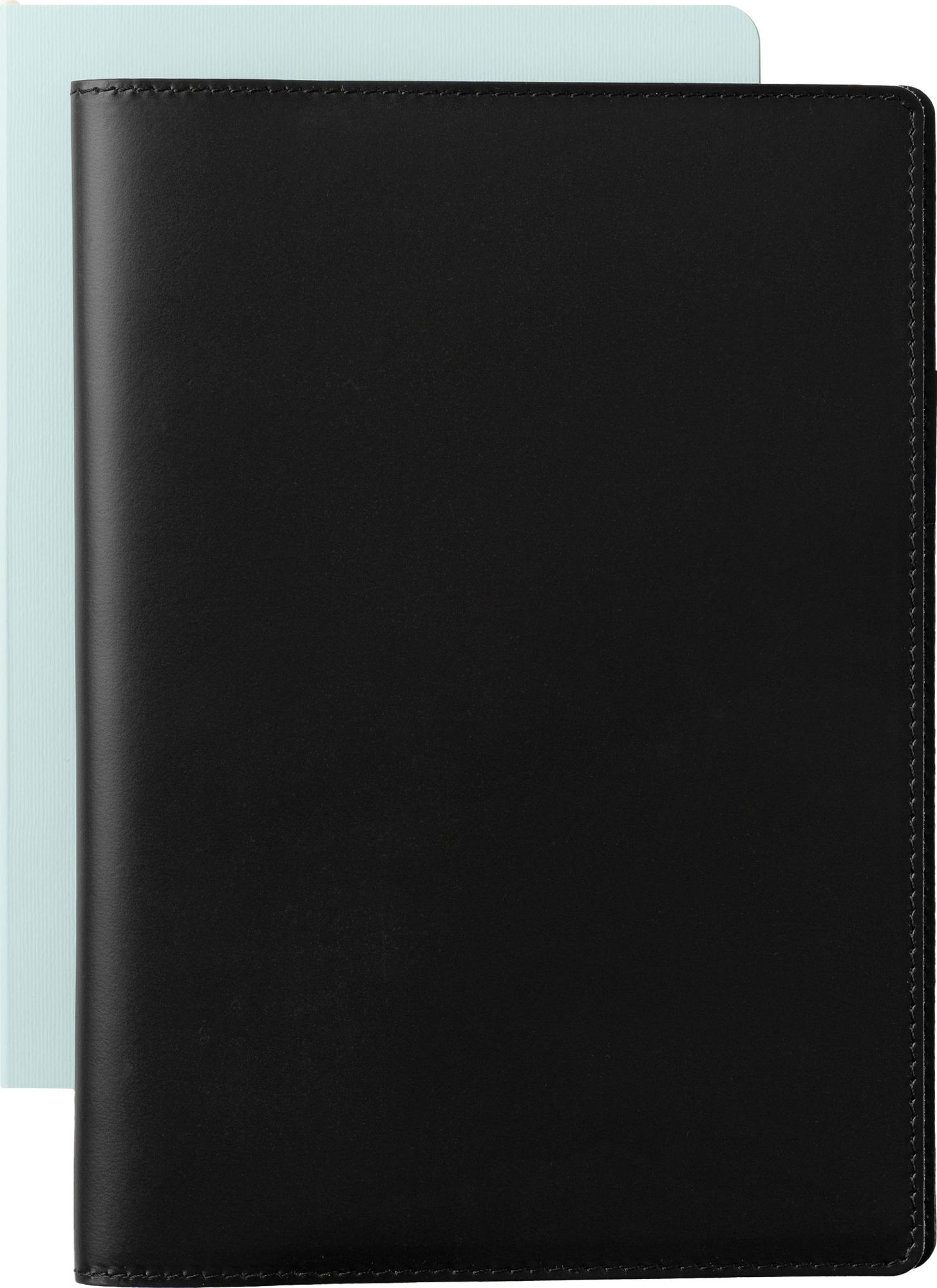 Paper Source Black Leather Refillable A5 Journal Cover - Image 2