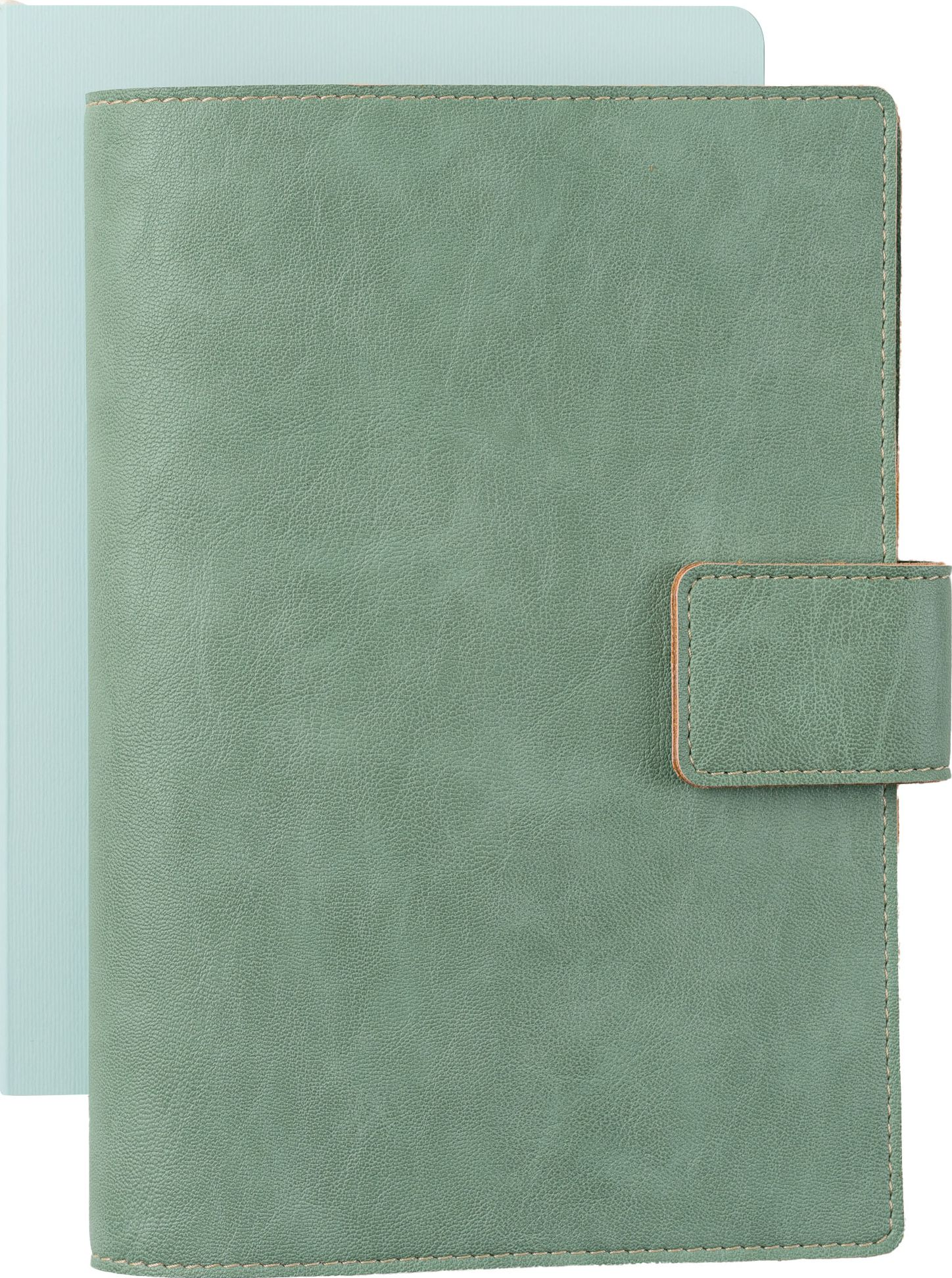 Paper Source Sage Green A5 Leather Journal Cover with Clasp - Image 2