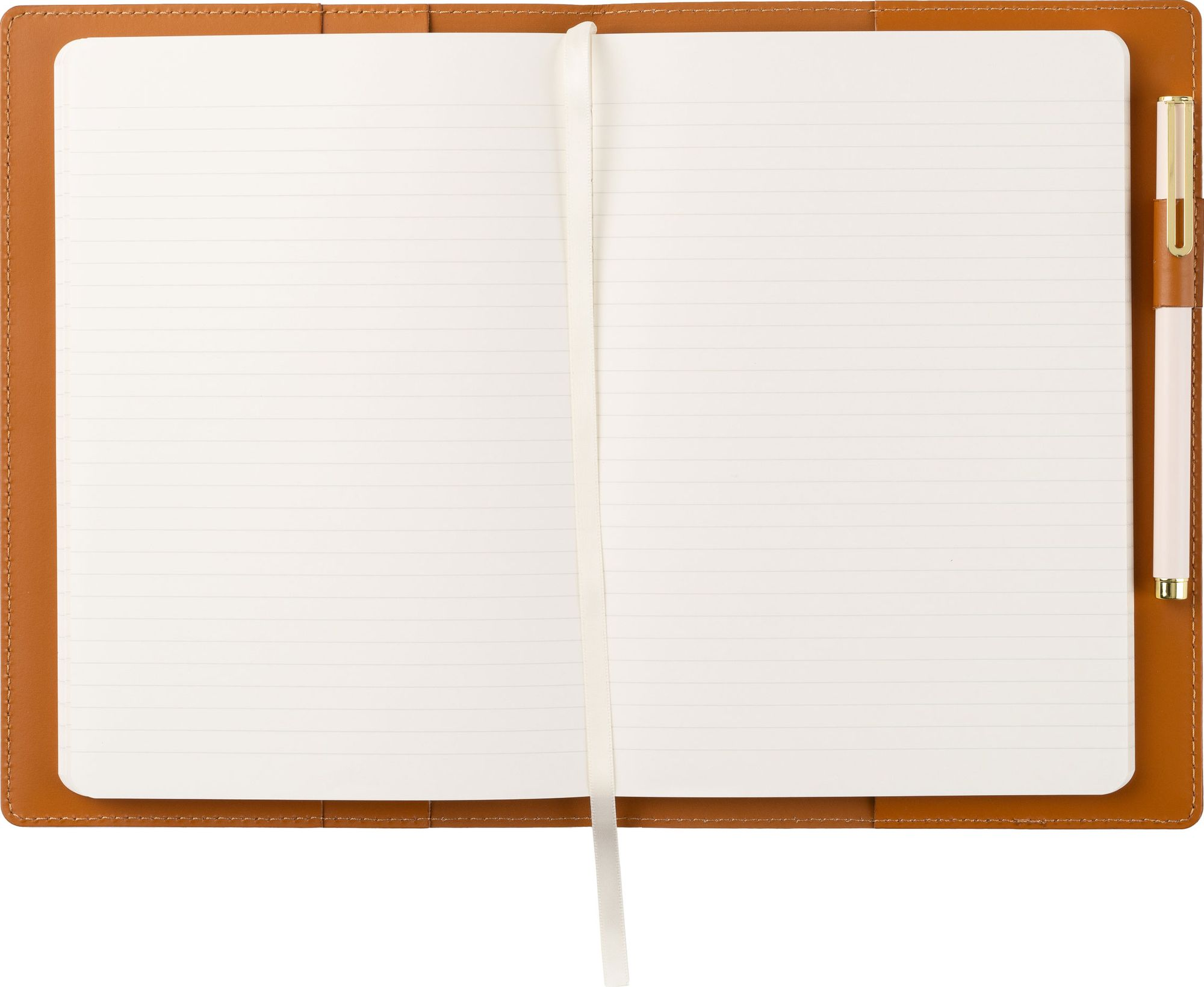 Paper Source Tan Leather Refillable A5 Journal Cover - Image 4