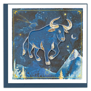 Quilled Zodiac Collection - Taurus Greeting Card