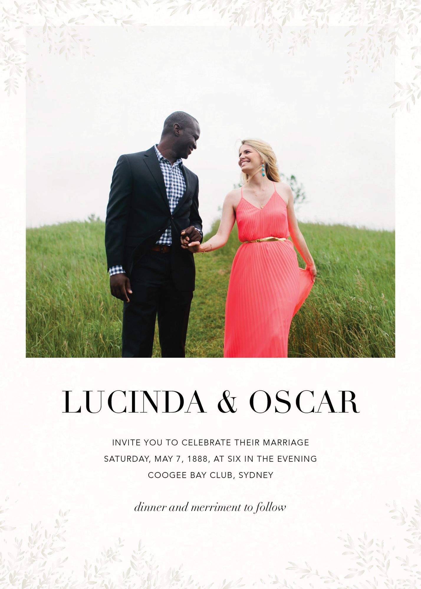 Leaves of Gold Photo Wedding Invitation - Image 3