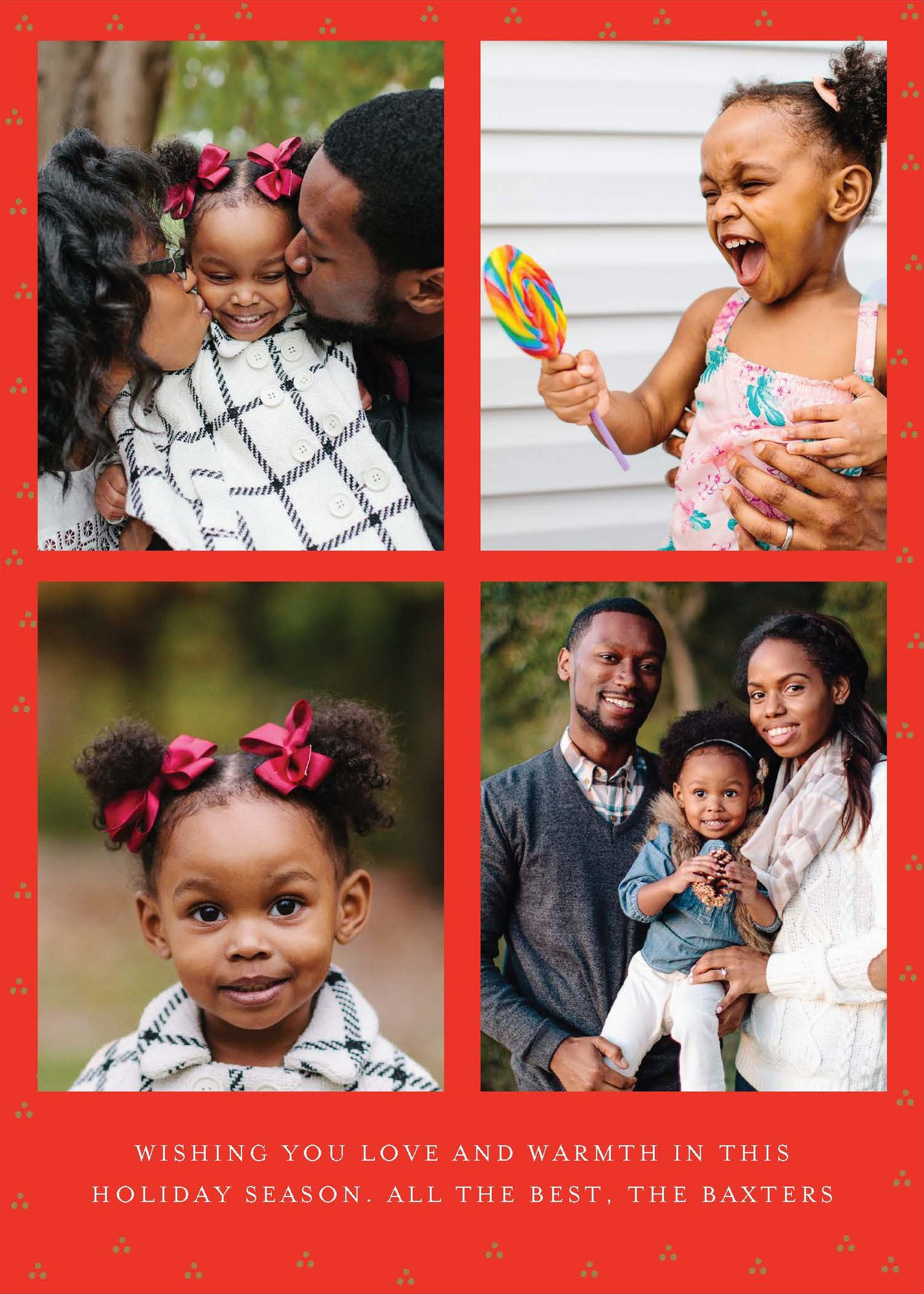 Red Ribbon Holiday Photo Card - Image 2