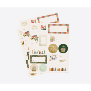 Rifle Birthday Cake Adhesive Labels