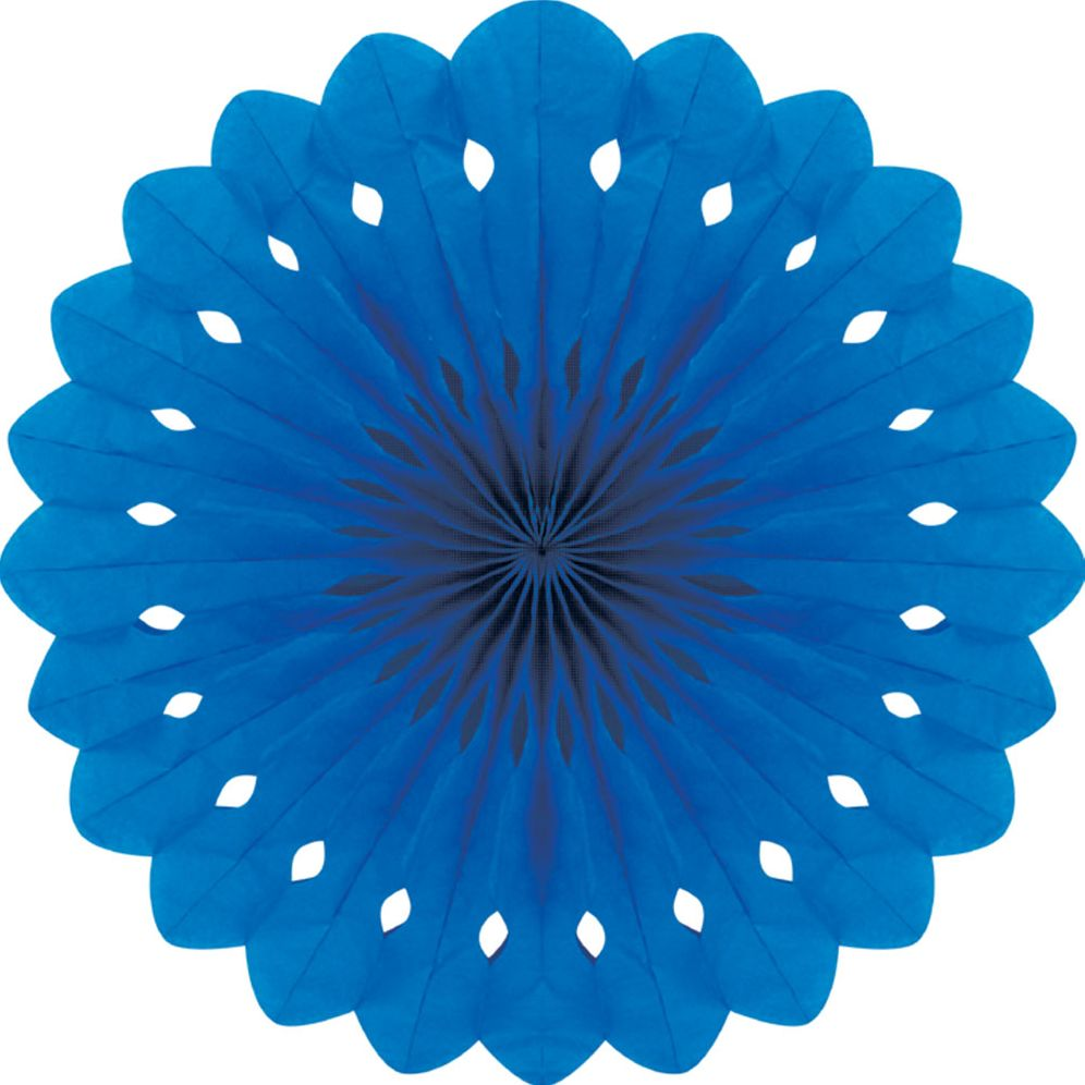 Detailed fan. 30cm. Blue