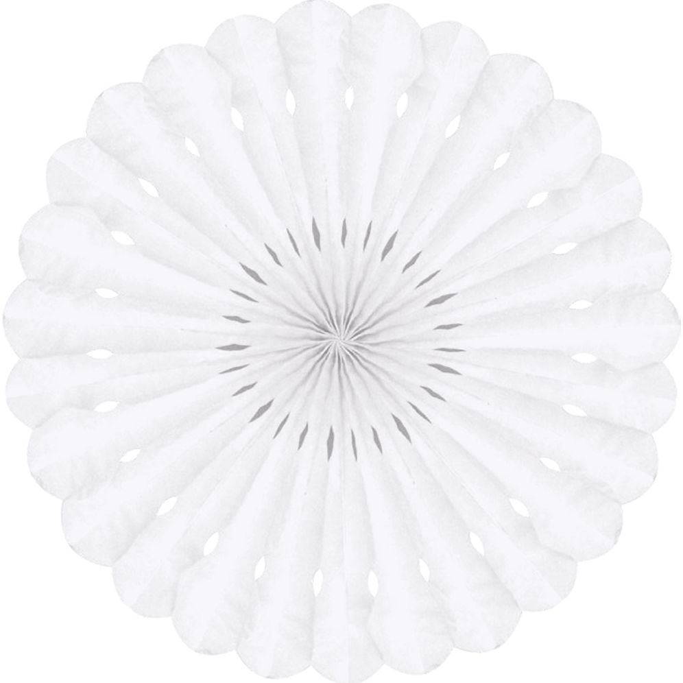 Detailed fan. 30cm. White