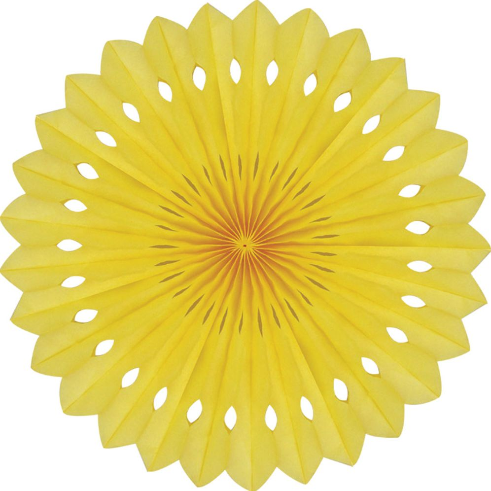 Detailed fan. 30cm. Yellow