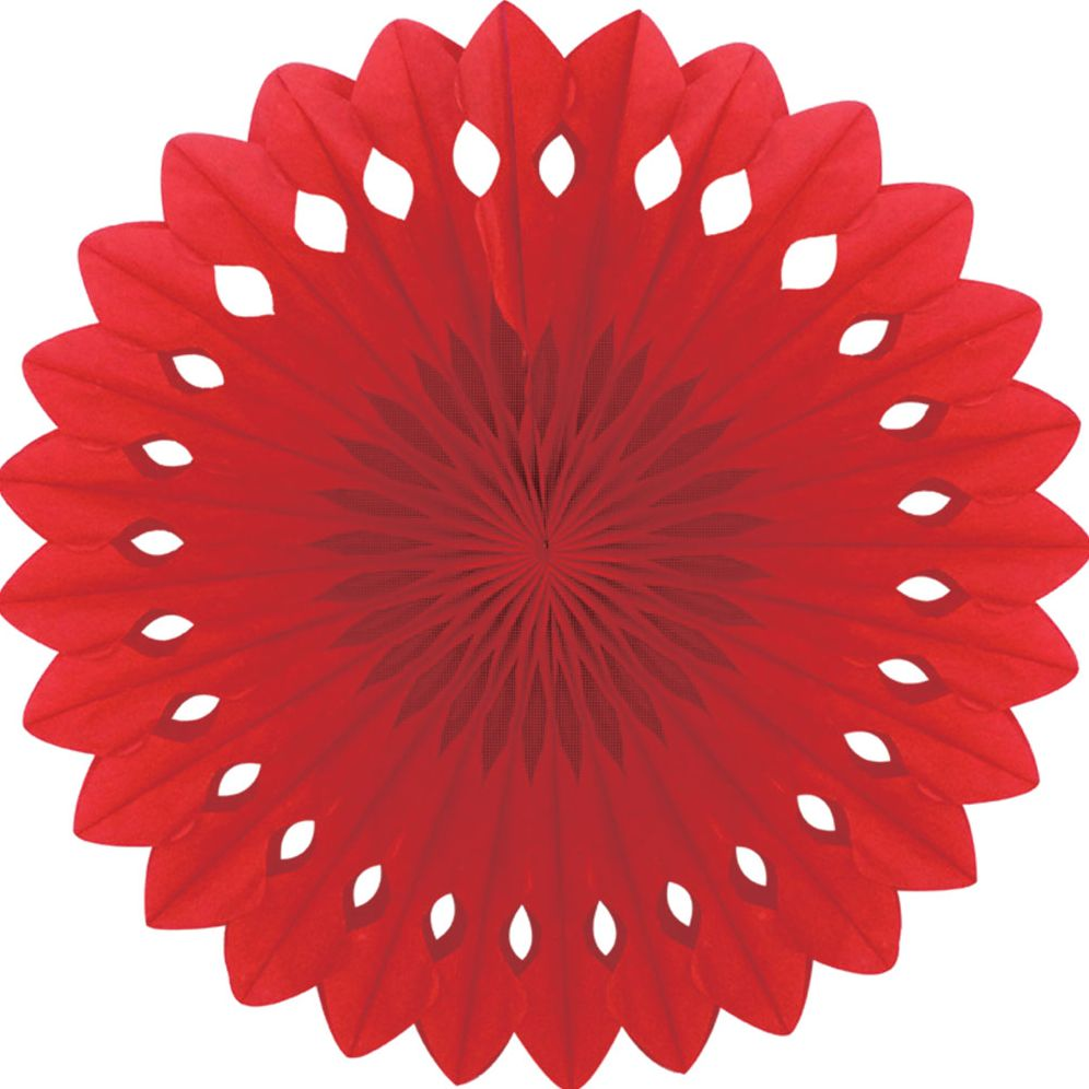 Detailed fan. 30cm. Red
