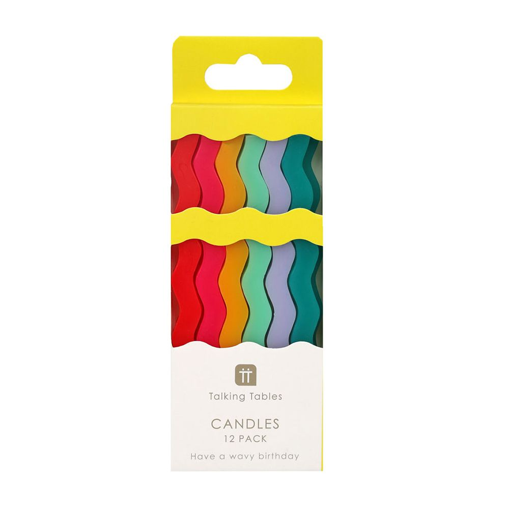 Rainbow Wavy Tall Candles S/12 - Image 2