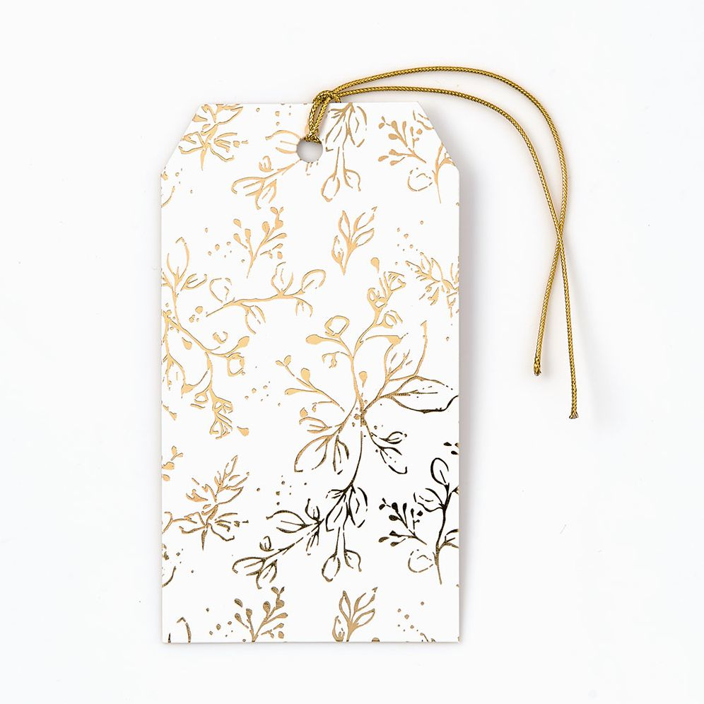 Gold Ditsy Floral Gift Tags S/10 - Image 2
