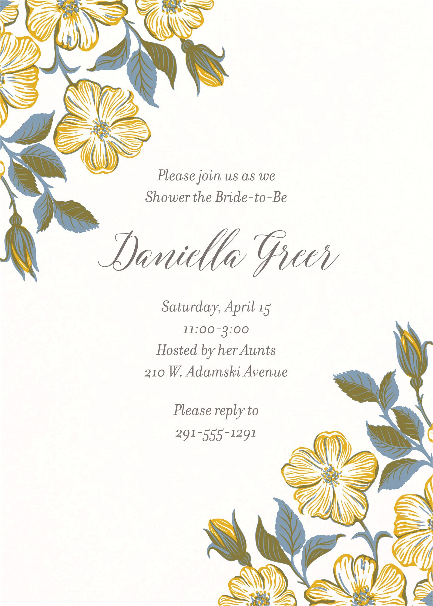 Dogwood Bunch Bridal Shower Invitation - Image 2