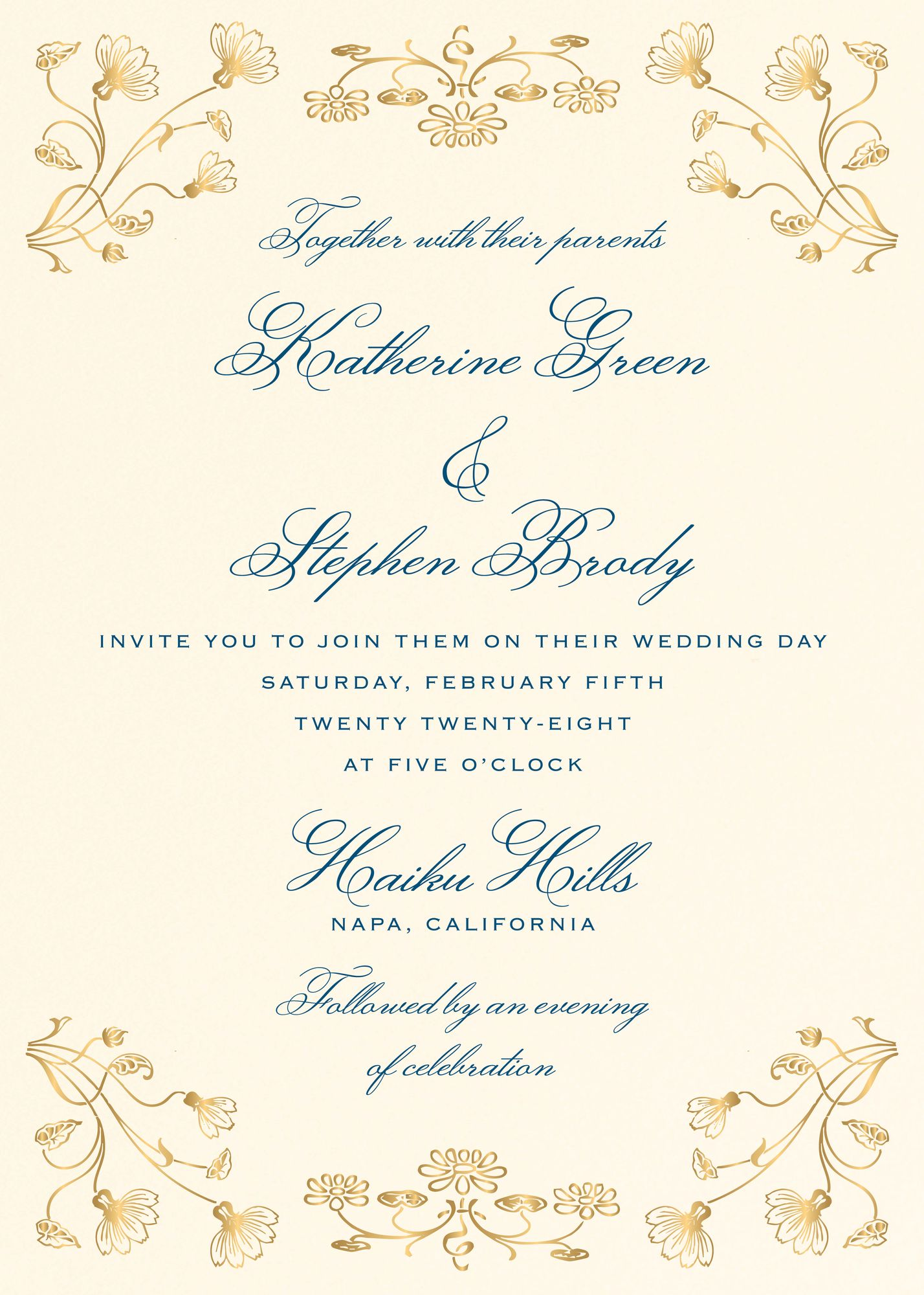 Nouveau Poppy Foil Wedding Invitation - Image 2