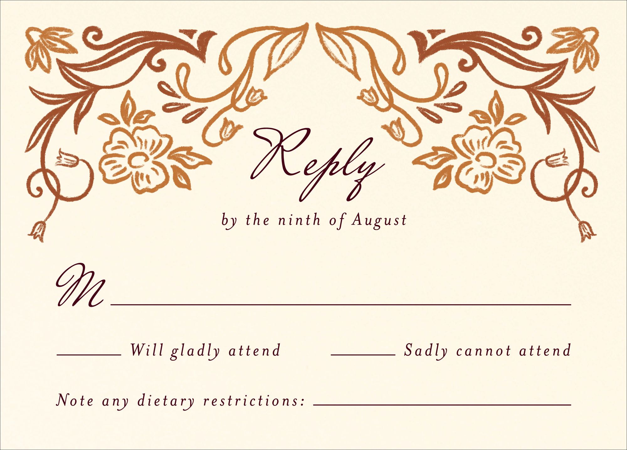 Ornamental Autumn Response Card - Image 2
