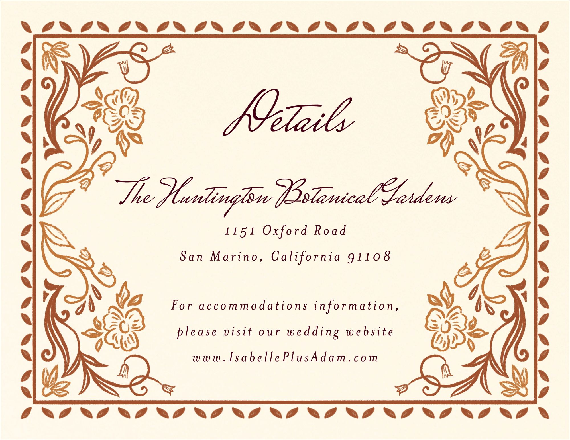 Ornamental Autumn Information Card - Image 2