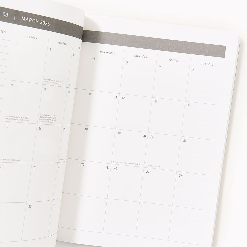 2025-2026 Paper Source B+W Minimalist Monthly Desk Planner - Image 3