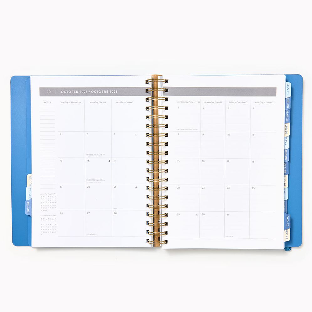 2025-2026 Paper Source Blue Lilies Weekly Desk Planner - Image 3