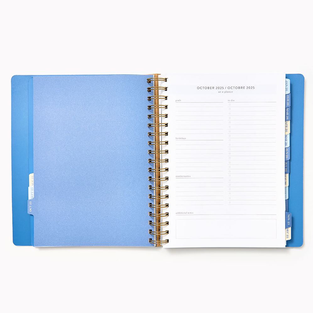 2025-2026 Paper Source Blue Lilies Weekly Desk Planner - Image 2