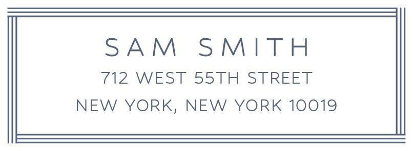 Triple Stripe Border Return Address Label