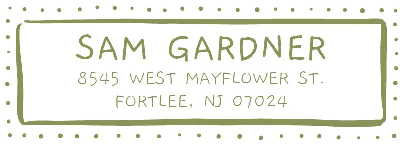 Doodle Dotted Border Return Address Label