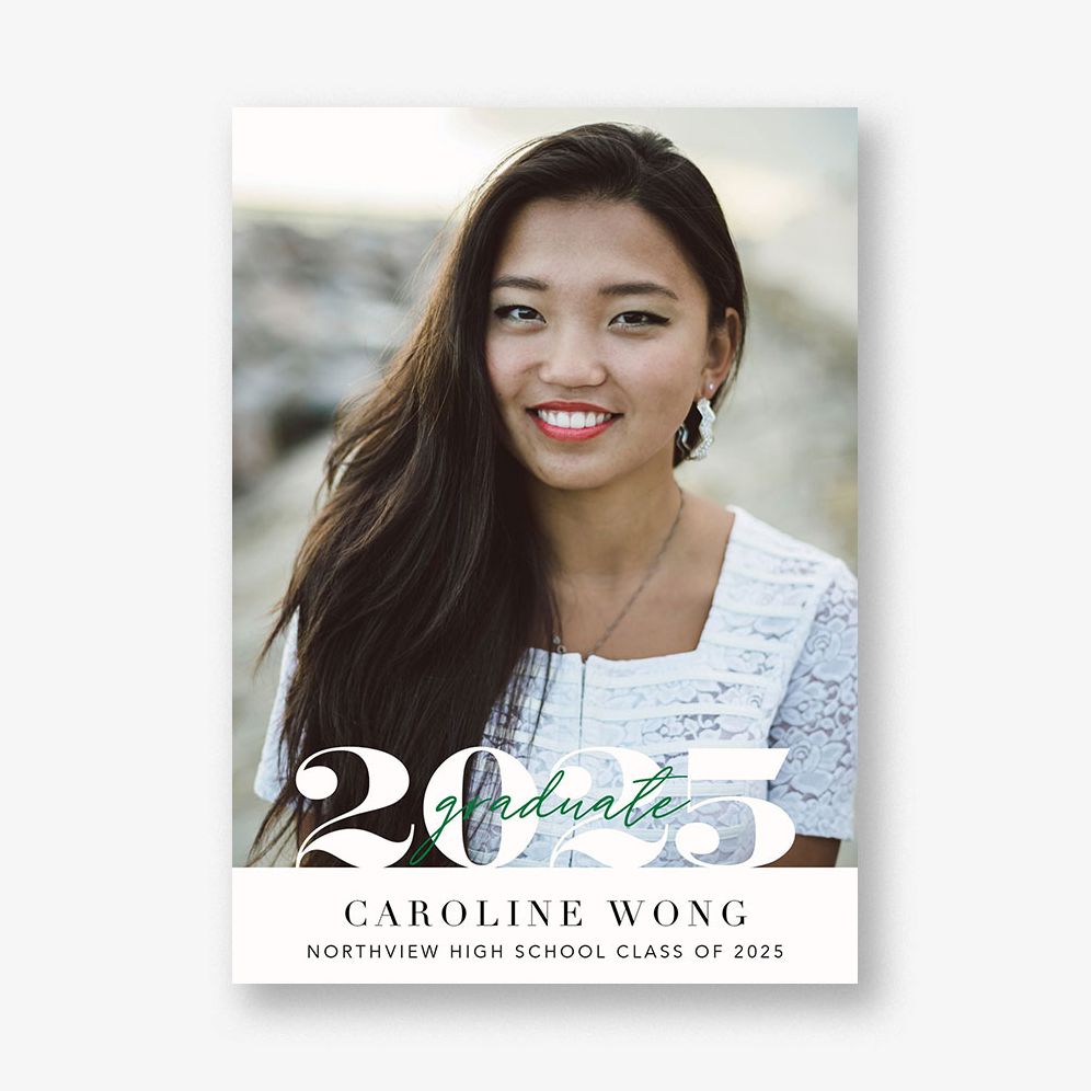 Script Over Year Photo Graduation Announcement