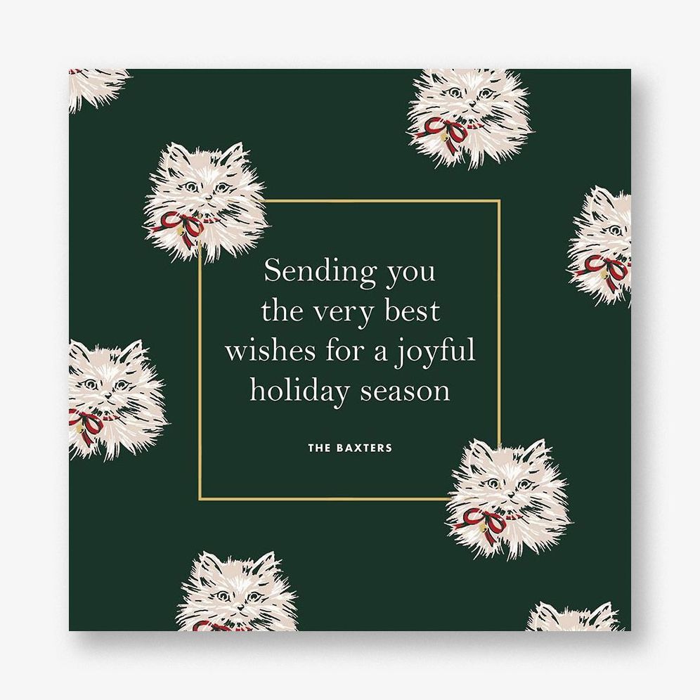 Ribbon Kitten Holiday Card