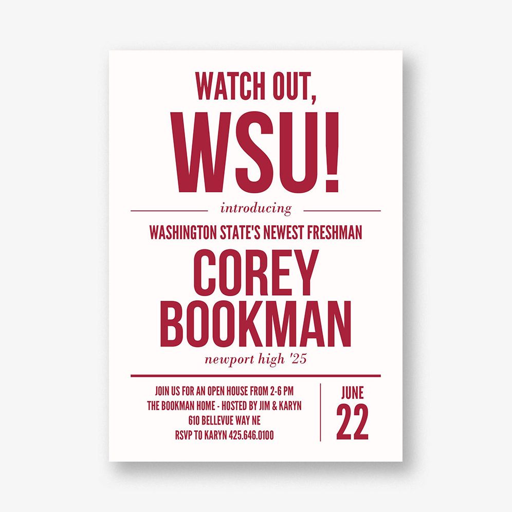 Watch Out Graduation Party Invitation